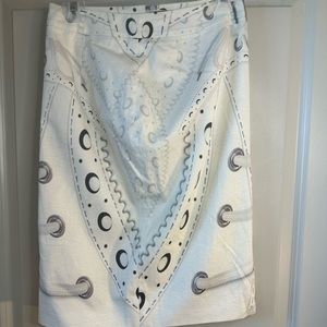 MARY KATRANTZOU Designer Cream & Black Skirt, size 4